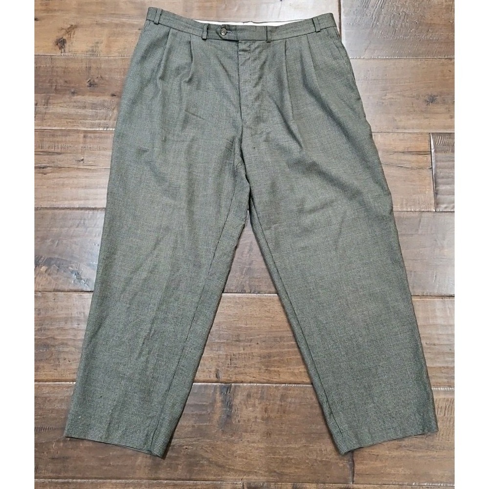Vtg Polo University Club By  Ralph Lauren Wool Dress Pants Mens 38×28 Olive